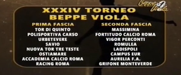 Torneo Beppe Viola, le squadre della prima e della seconda fascia