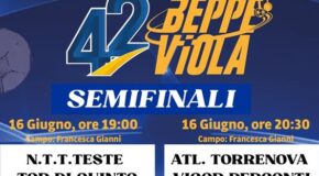 Lunedì 16 giuno in campo per le Semifinali: N.T.T.Teste-Tor di Quinto e Atletico Torrenova-Vigor Perconti